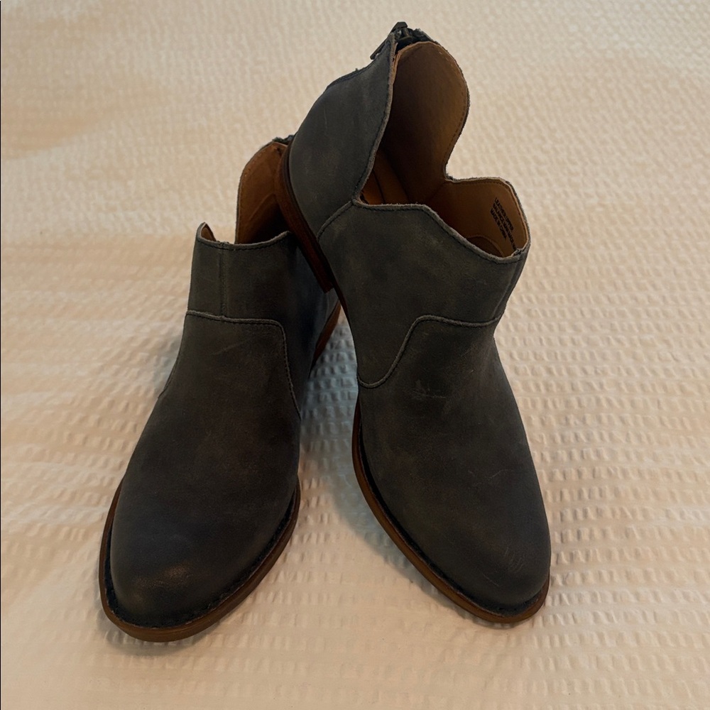 Born Kerri Denim Blue Sueded Leather Ankle Boot